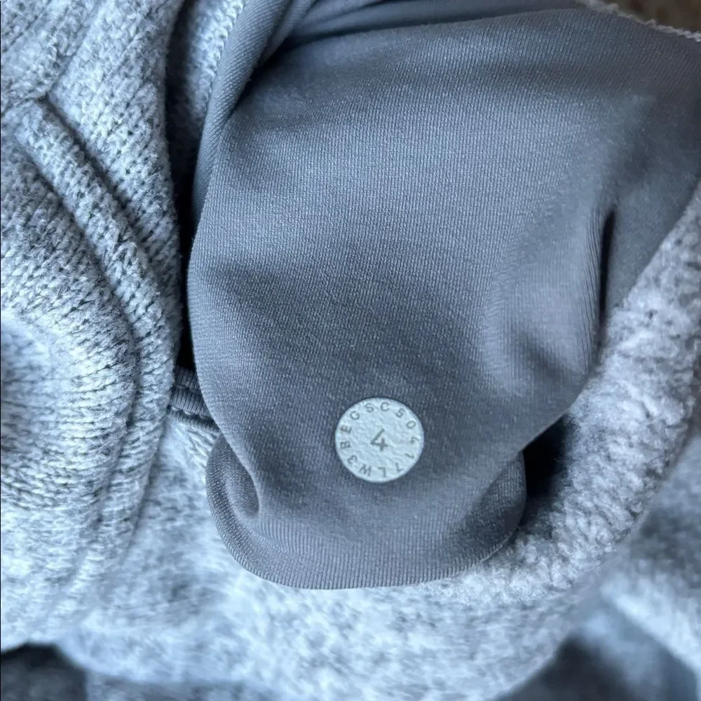 Lululemon Women’s Fleece & Thank You Heather Gray Pullover Hoodie Sz 4